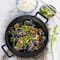 MegaChef 14" Heavy Duty Cast Iron Wok With Wood Lid Set